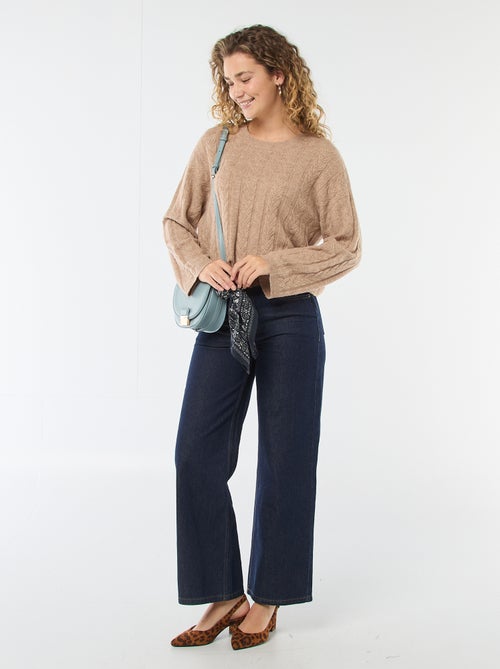 Trui van kabelgebreide stof - Kiabi