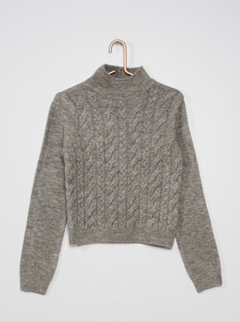 Trui van kabeltricot GRIJS - Kiabi