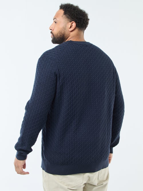 Trui van kabeltricot met ronde hals - Kiabi