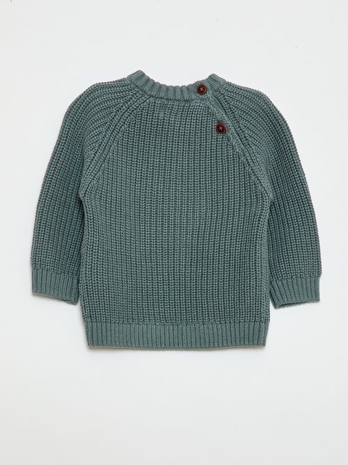 Trui van katoen in parelmoerbreisel - Kiabi