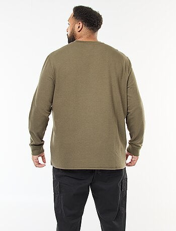 Trui van ribstof met ronde hals