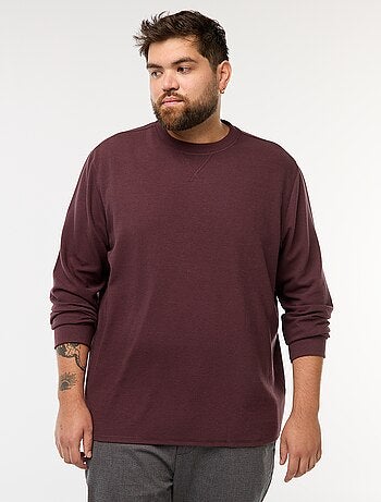 Trui van ribstof met ronde hals