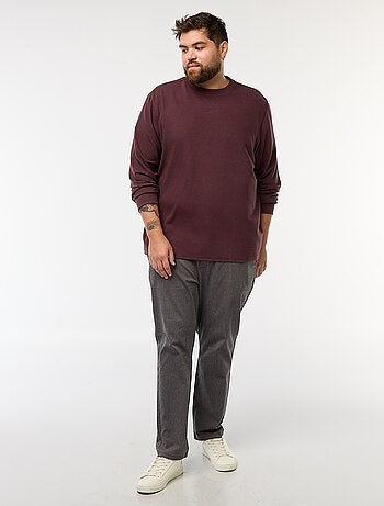 Trui van ribstof met ronde hals