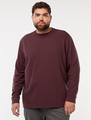 Trui van ribstof met ronde hals