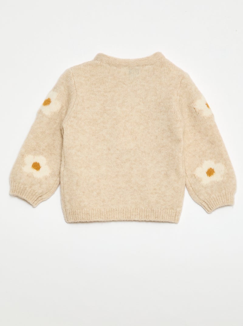 Trui van tricot met fantasiepatroon Biege - Kiabi