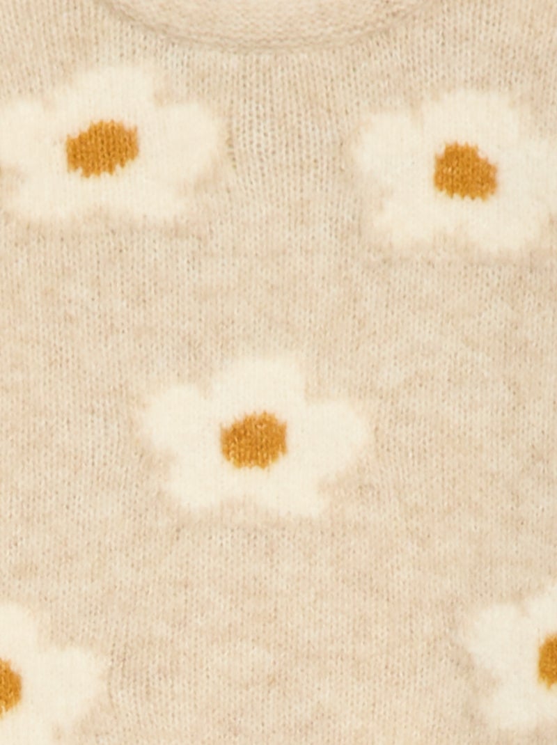 Trui van tricot met fantasiepatroon Biege - Kiabi