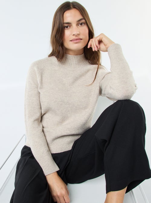 Trui van tricot met opstaande kraag - Kiabi