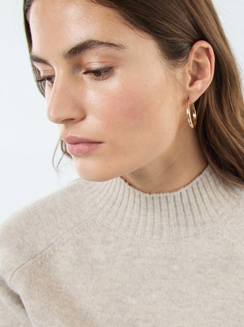 Trui van tricot met opstaande kraag - Kiabi