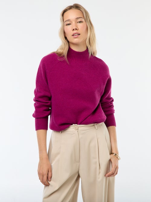 Trui van tricot met opstaande kraag - Kiabi