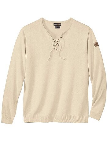 Trui van tricot met veterhals - atlas for men