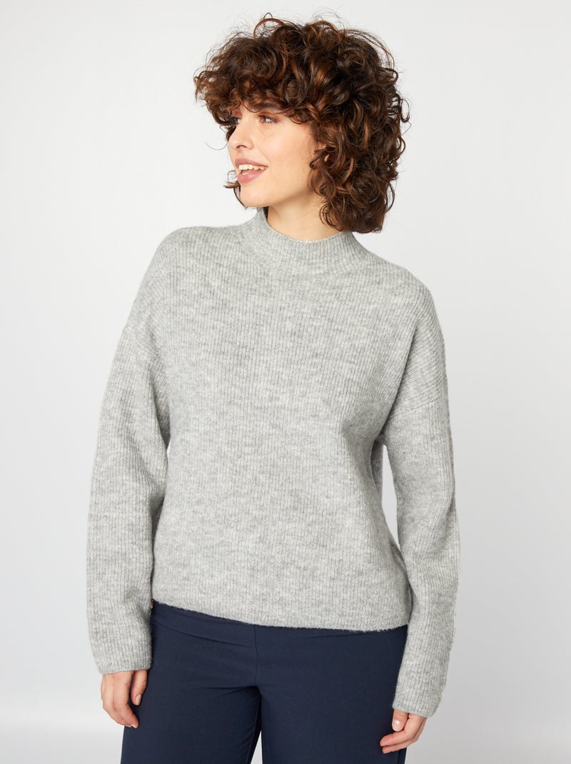 Trui van wolmix GRIJS - Kiabi