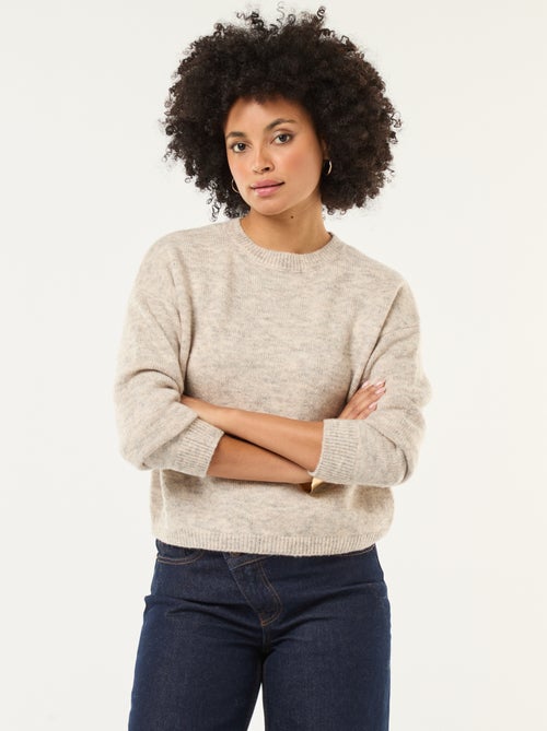 Trui van zachte stof met ronde hals - Kiabi