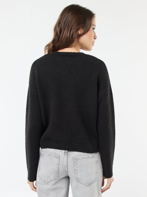 Trui van zachte stof met ronde hals - Kiabi