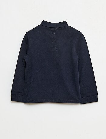 Truitje met opstaande kraag en print met reliëf