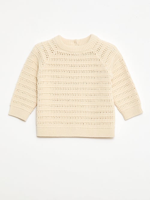 Truitje van tricot met fantasiebreisel - Kiabi