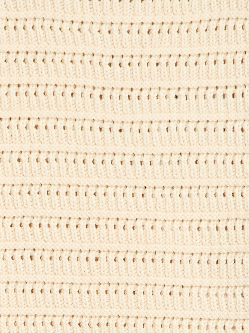 Truitje van tricot met fantasiebreisel Wit - Kiabi