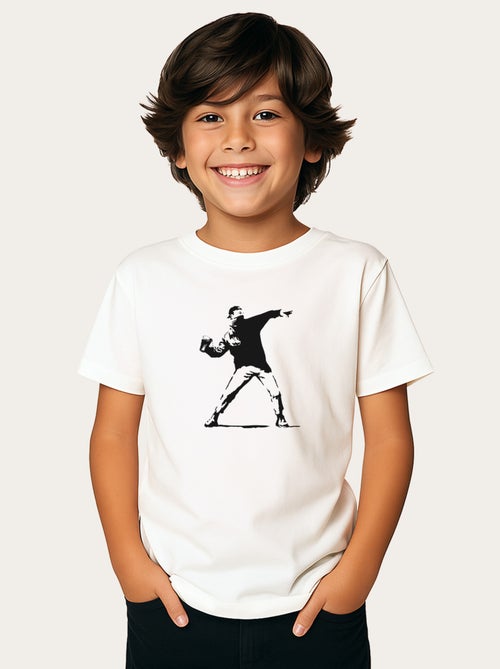 Tshirt Enfant APOH BANKSY FESTIVAL CUP THROWER - Kiabi Tshirt Enfant APOH BANKSY FESTIVAL CUP THROWER - Kiabi