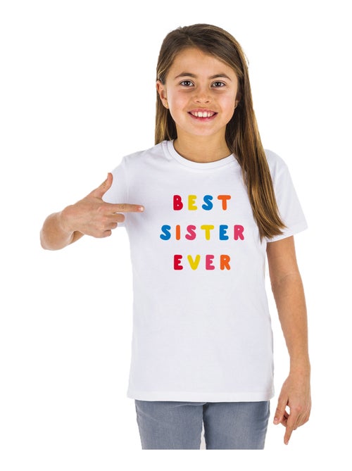 Tshirt Enfant BEST SISTER EVER COLORÉE WAF - Kiabi Tshirt Enfant BEST SISTER EVER COLORÉE WAF - Kiabi