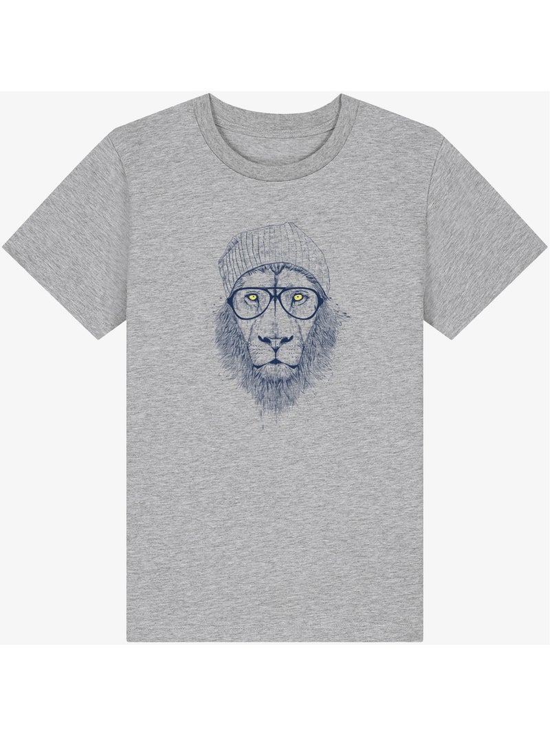 Tshirt Enfant COOL LION Gris chiné - Kiabi
