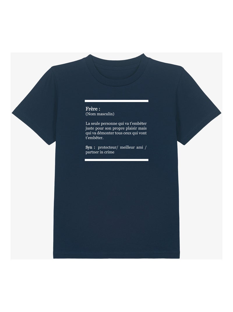 Tshirt Enfant DÉFINITION FRÈRE Bleu marine - Kiabi