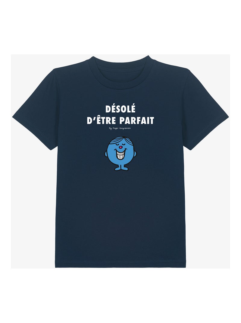 Tshirt Enfant DÉSOLÉ D'ÊTRE PARFAIT 2 Bleu marine - Kiabi
