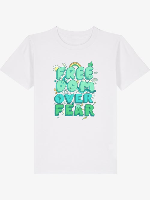 Tshirt Enfant FREEDOM OVER FEAR - Kiabi