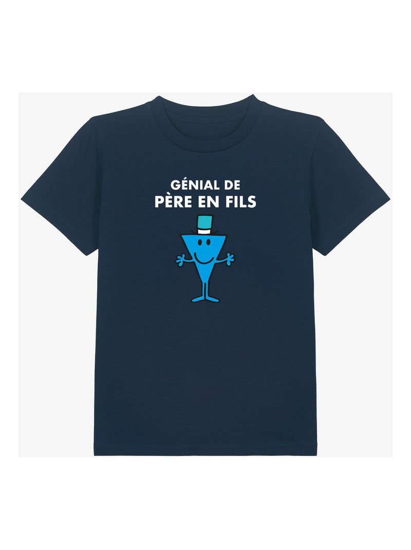Tshirt Enfant GENIAL DE PERE EN FILS Bleu marine - Kiabi