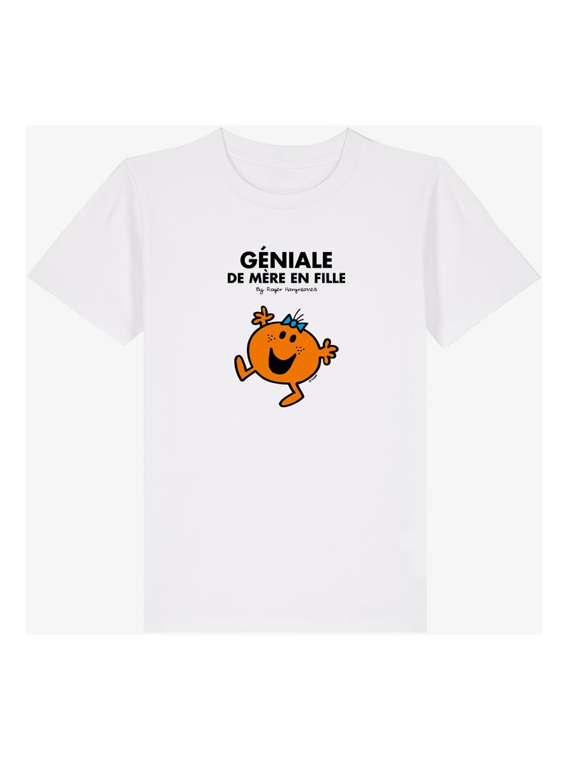 Tshirt Enfant GÉNIALE DE MÈRE EN FILLE Blanc - Kiabi