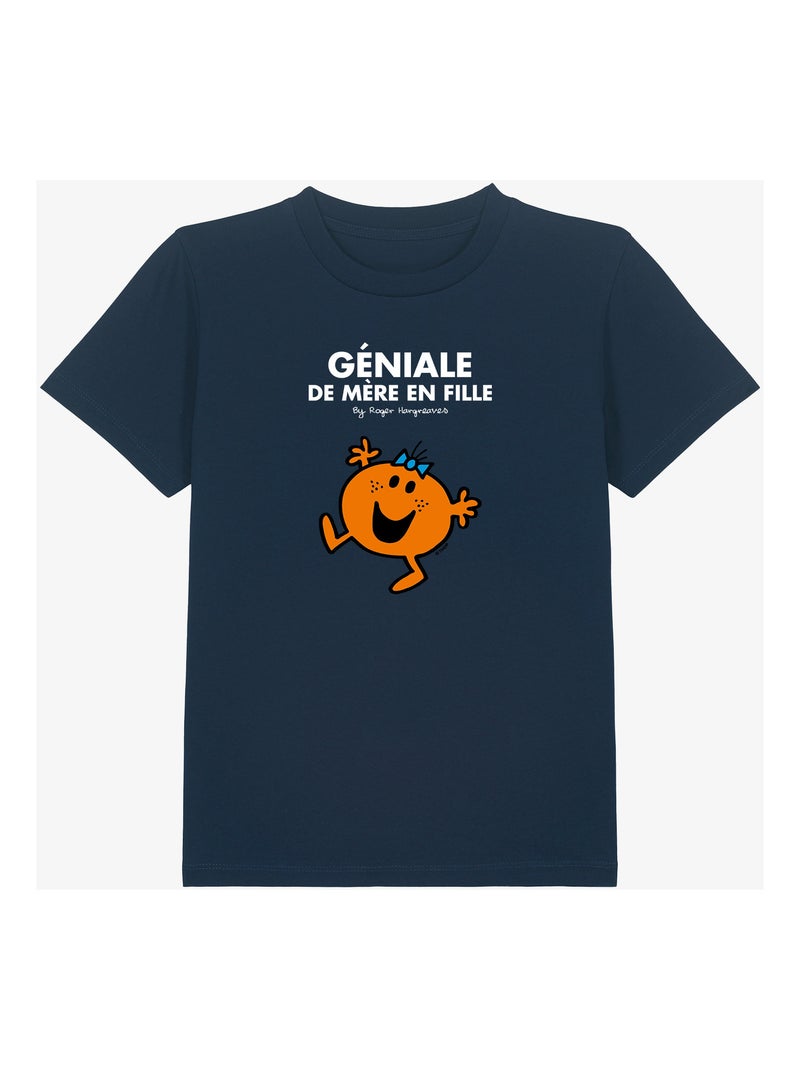 Tshirt Enfant GÉNIALE DE MÈRE EN FILLE Bleu marine - Kiabi