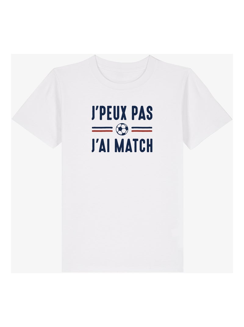 Tshirt Enfant JE PEUX PAS J'AI MATCH Blanc - Kiabi