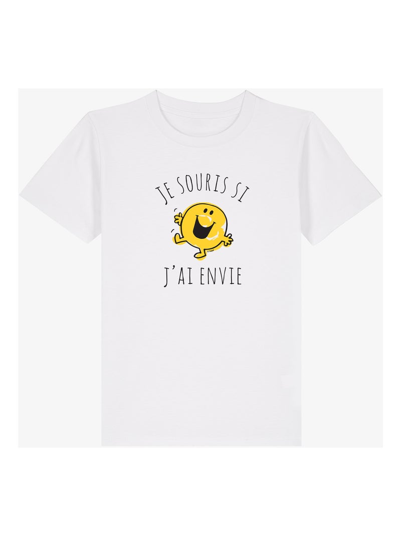 Tshirt Enfant JE SOURIS SI J'AI ENVIE Blanc - Kiabi