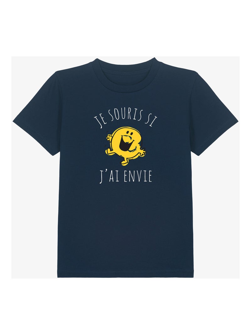 Tshirt Enfant JE SOURIS SI J'AI ENVIE Bleu marine - Kiabi