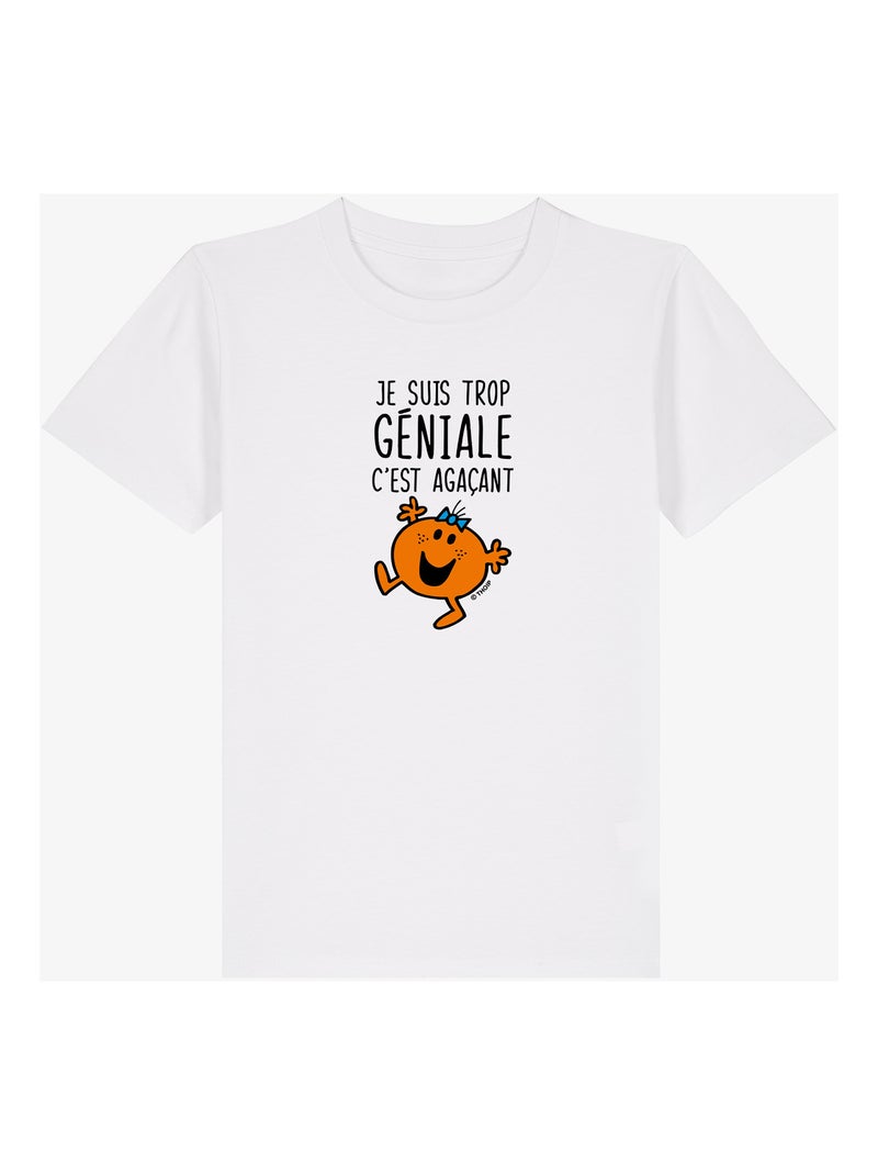 Tshirt Enfant JE SUIS TROP GÉNIALE C'EST AGAÇANT Blanc - Kiabi