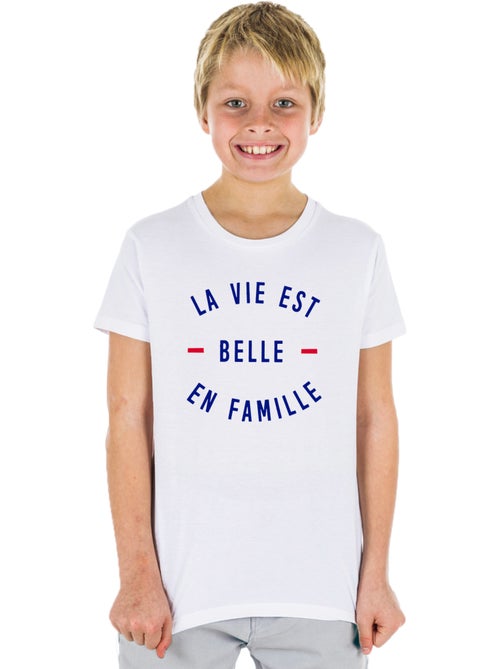 Tshirt Enfant LA VIE EST BELLE EN FAMILLE - Kiabi Tshirt Enfant LA VIE EST BELLE EN FAMILLE - Kiabi