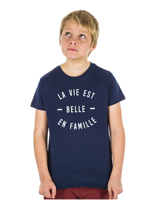 Tshirt Enfant LA VIE EST BELLE EN FAMILLE - Kiabi Tshirt Enfant LA VIE EST BELLE EN FAMILLE - Kiabi
