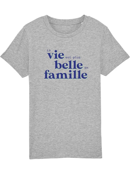 Tshirt Enfant LA VIE EST PLUS BELLE EN FAMILLE BLEU - Kiabi Tshirt Enfant LA VIE EST PLUS BELLE EN FAMILLE BLEU - Kiabi
