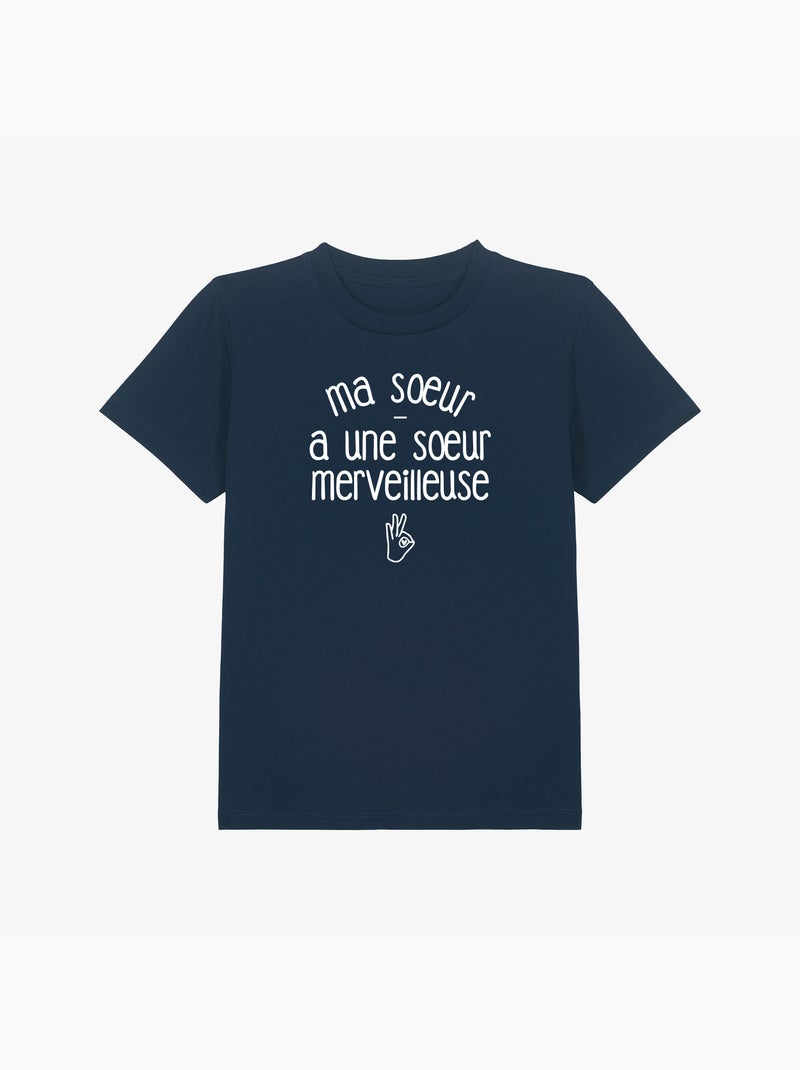 Tshirt Enfant MA SŒUR A UNE SŒUR MERVEILLEUSE Bleu marine - Kiabi