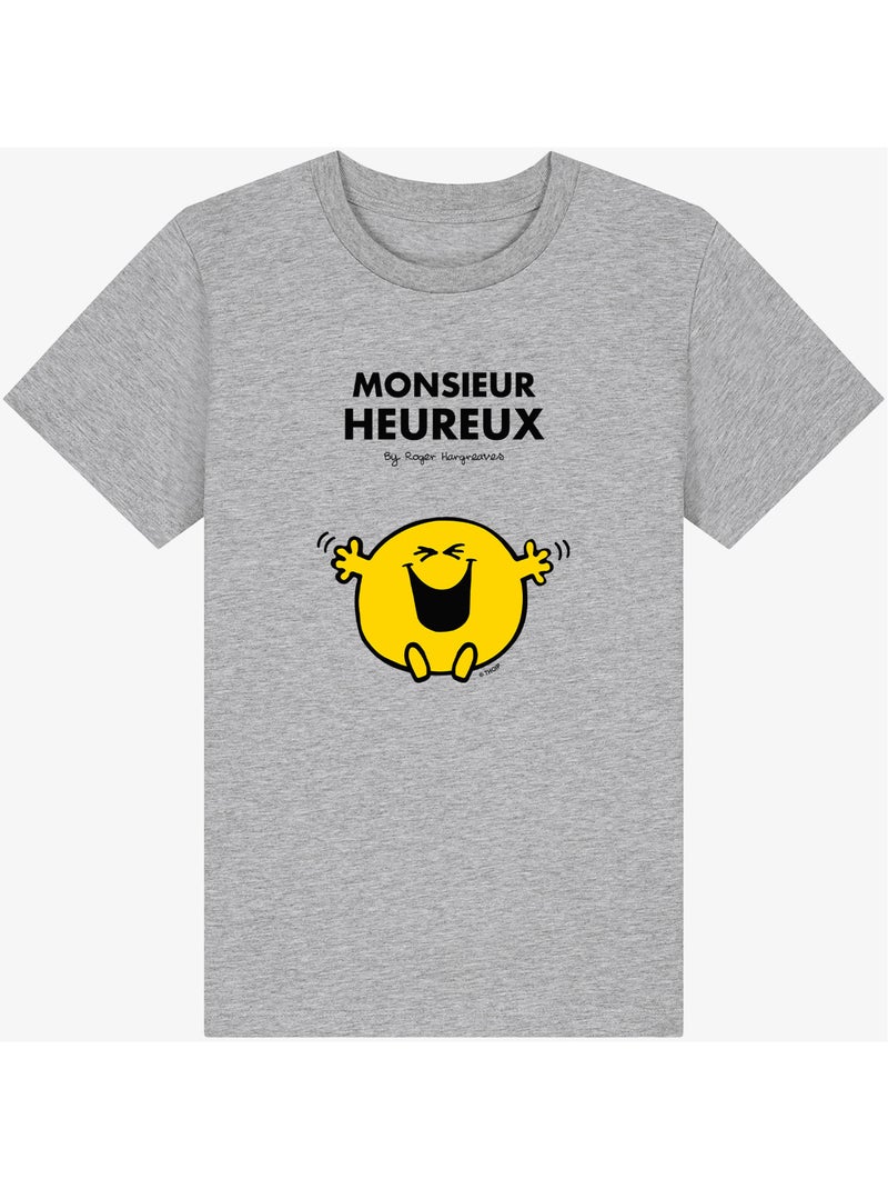 Tshirt Enfant MONSIEUR HEUREUX Gris chiné - Kiabi