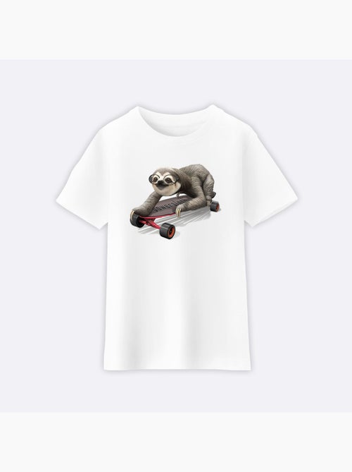 Tshirt Enfant SKATEBOARD SLOTH - Kiabi