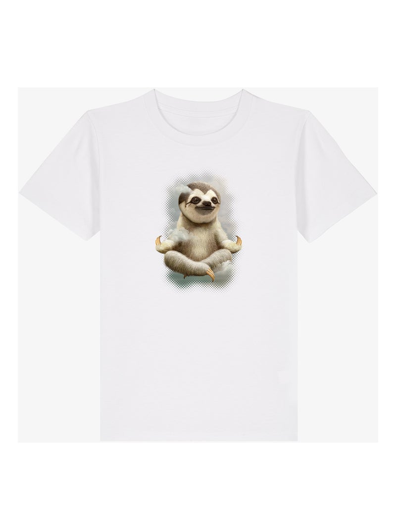 Tshirt Enfant SLOTH MEDITATE Blanc - Kiabi