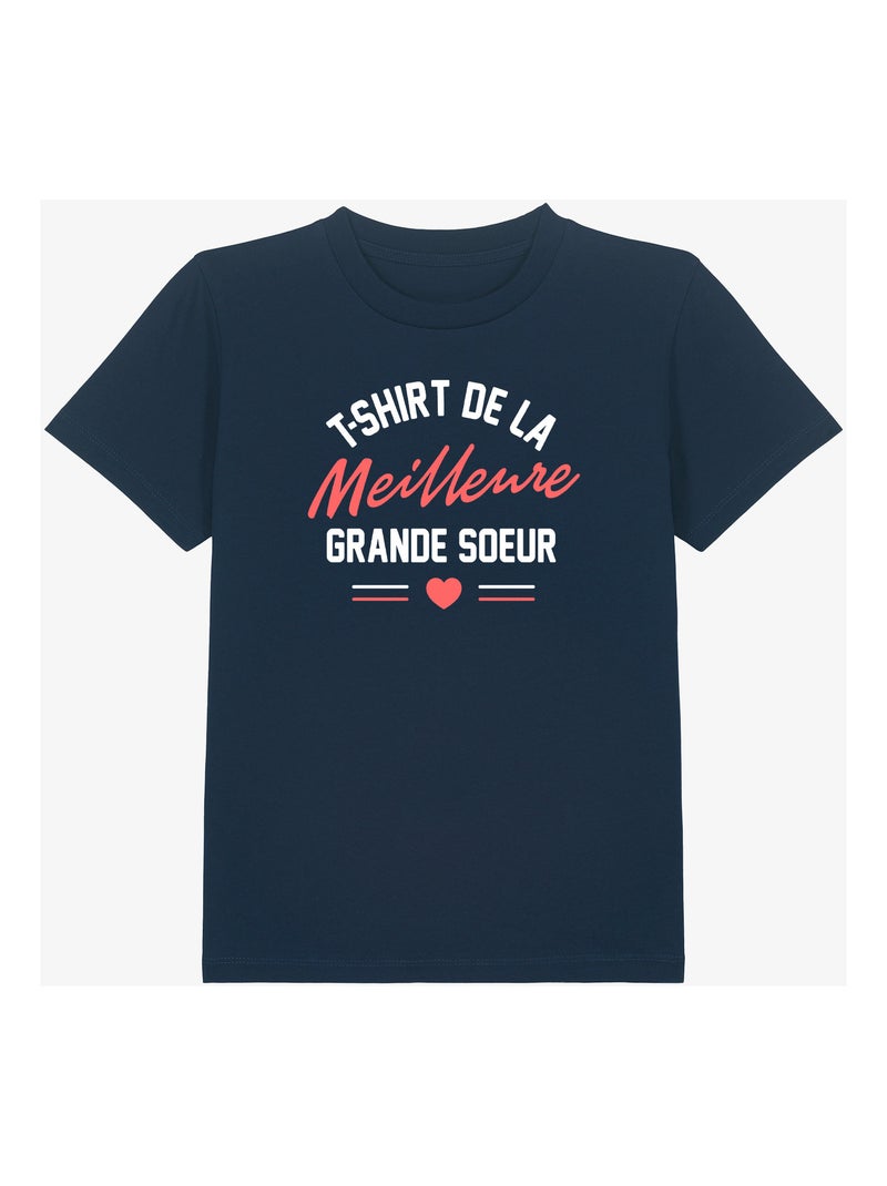 Tshirt Enfant Tshirt Enfant DE LA MEILLEURE GRANDE SŒUR Bleu marine - Kiabi