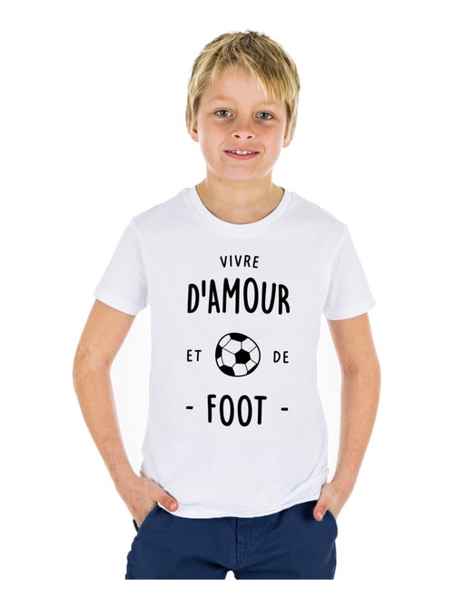 Tshirt Enfant VIVRE D'AMOUR ET DE FOOT - Kiabi