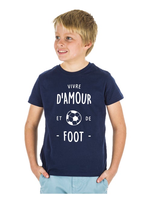 Tshirt Enfant VIVRE D'AMOUR ET DE FOOT - Kiabi