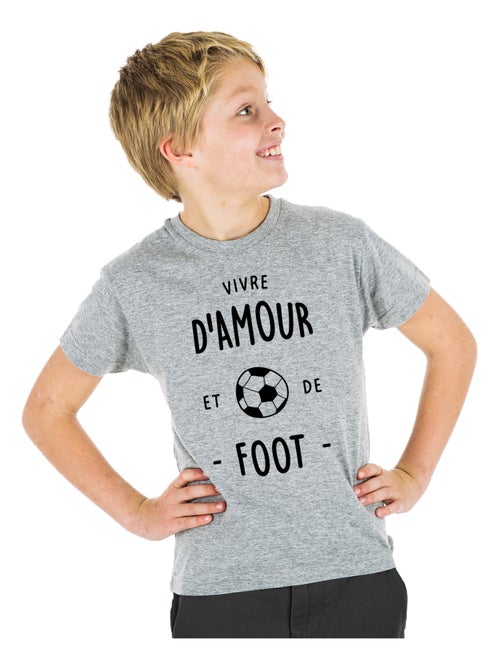 Tshirt Enfant VIVRE D'AMOUR ET DE FOOT - Kiabi
