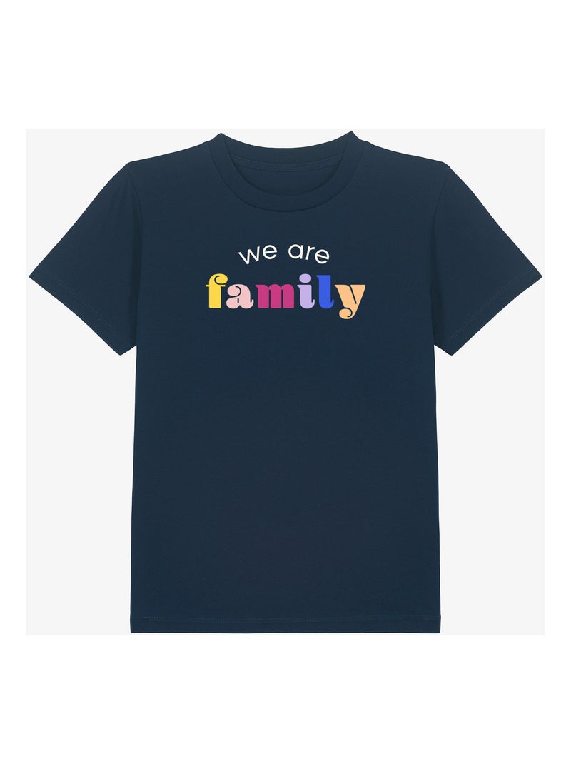 Tshirt Enfant WE ARE FAMILY Bleu marine - Kiabi
