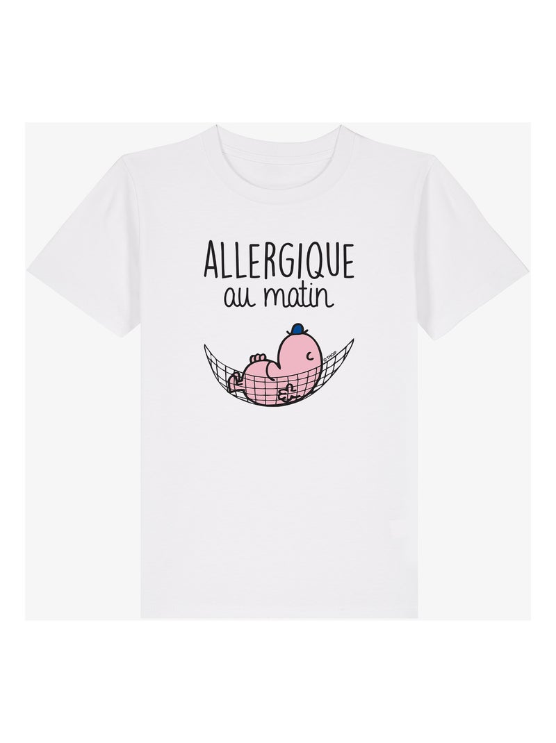 Tshirt Kinder ALLERGIQUE AU MATIN Wit - Kiabi