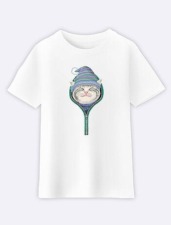 Tshirt Kinder CAT IN THE ZIP