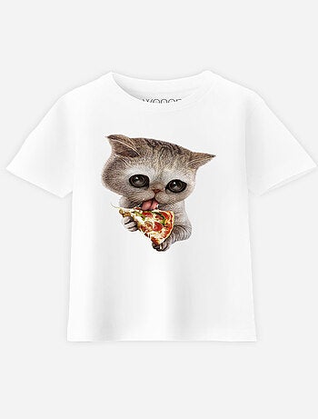 Tshirt Kinder CAT LOVES PIZZA