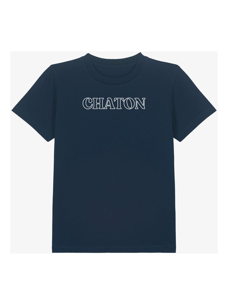 Tshirt Kinder CHATON Marineblauw - Kiabi