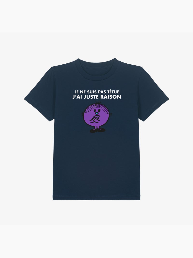 Tshirt Kinder JE NE SUIS PAS TETUE J AI JUSTE RAISON Marineblauw - Kiabi